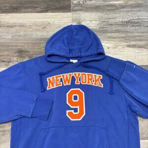 Nike NBA New York Knicks RJ Barrett #9 Blue Orange Mens M Fleece Pullover Hoodie
